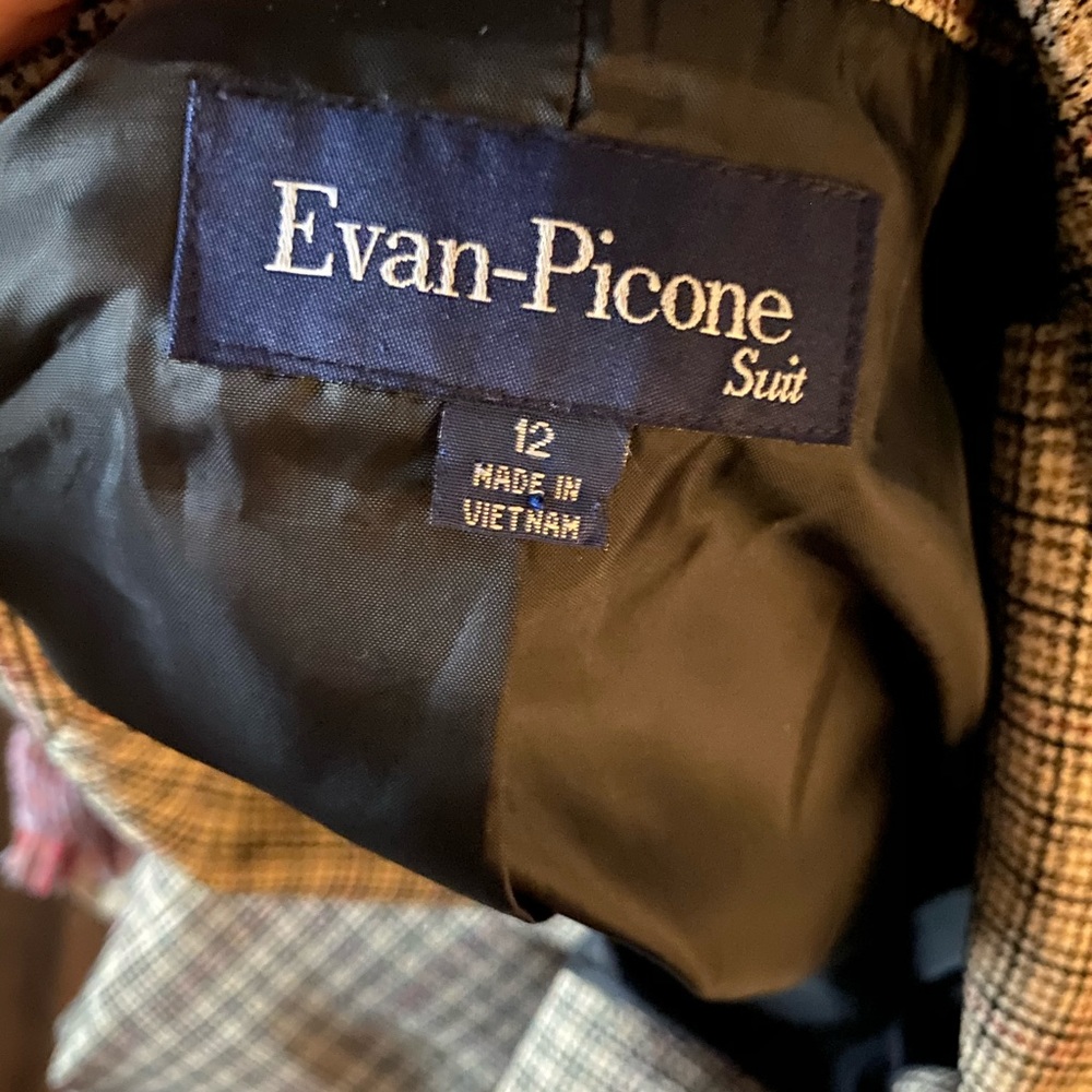Evan Picone Suit Jacket Blazer trendy Plaid - Picture 5 of 5